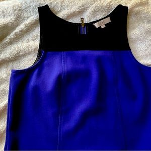Ann Taylor Loft sleeveless color-block sheath dress blue grey black